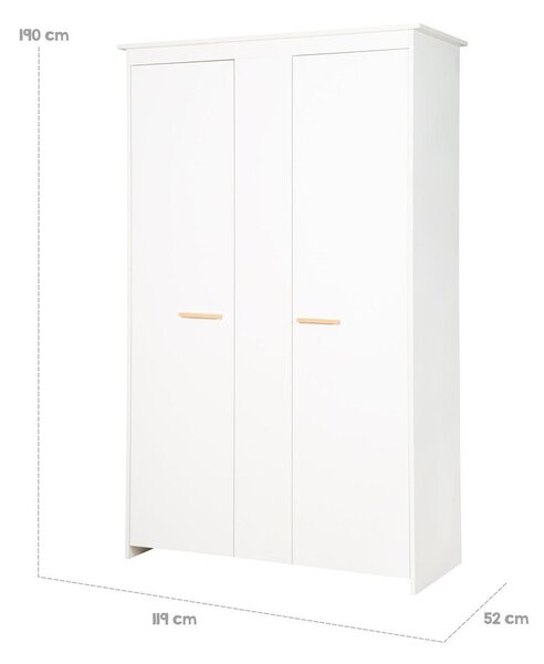 Бял детски гардероб 119x190x52 cm Anton – Roba