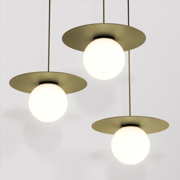 Златист полилей на кабел FLAT 3xE27/15W/230V