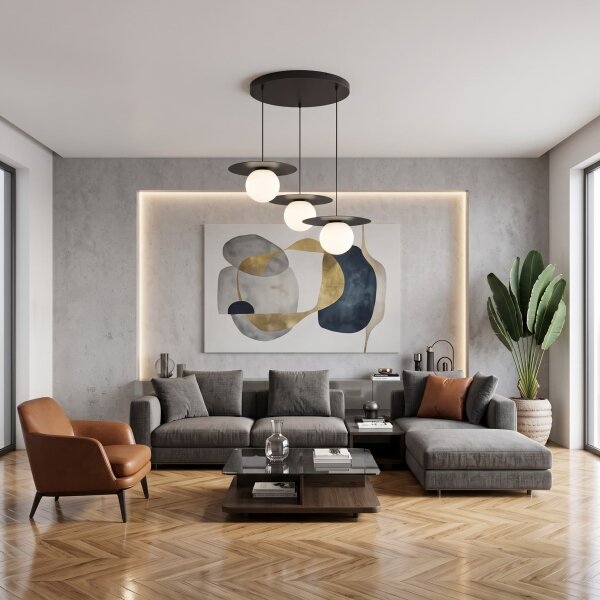 Полилей на кабел FLAT 3xE27/15W/230V черен