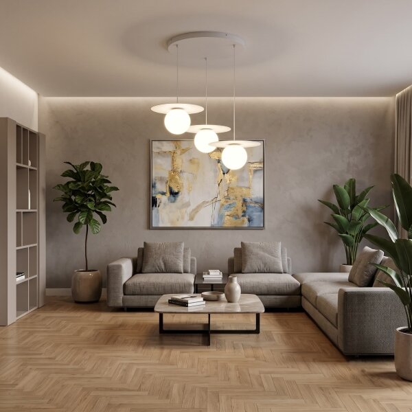 Полилей на кабел FLAT 3xE27/15W/230V бял