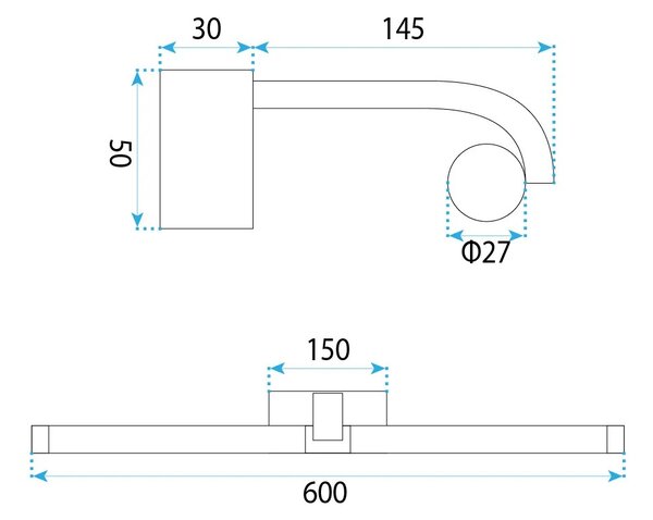 LED аплик за баня APP1888-1W 60cm BLACK