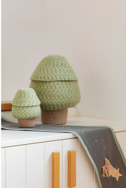 Зелена текстилна детска кошница за играчки ø 25x36 cm Big Tree – Lorena Canals