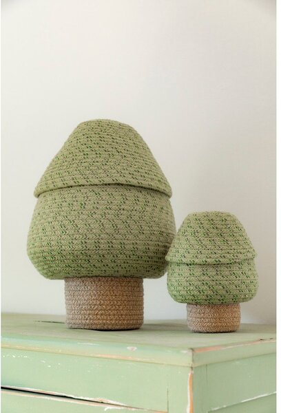 Зелена текстилна детска кошница за играчки ø 25x36 cm Big Tree – Lorena Canals