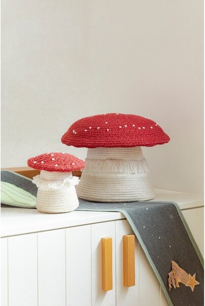 Текстилна детска кошница за играчки в червен и кремав цвят ø 38x33 cm Big Mushroom – Lorena Canals