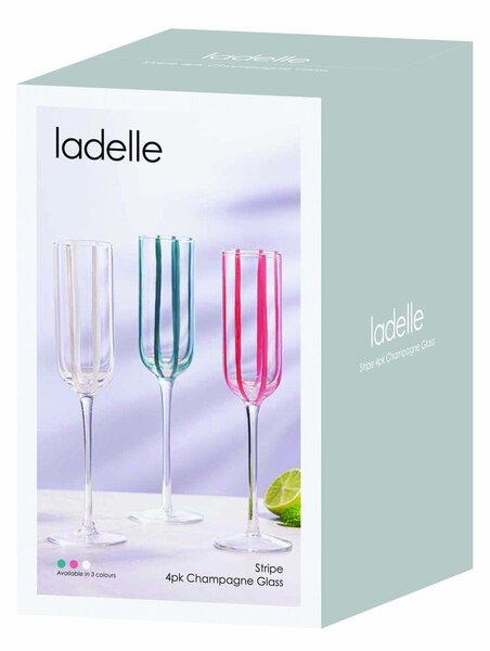 Чаши за шампанско в комплект от 4 бр. 180 ml Stripe – Ladelle