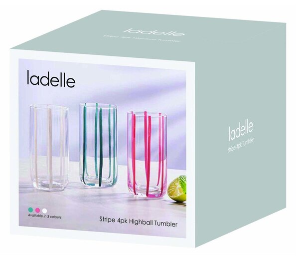 Стъклени чаши в комплект от 4 бр. 450 ml Stripe – Ladelle