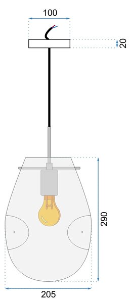 Пендел СТЪКЛЕНА APP328-1CP Amber