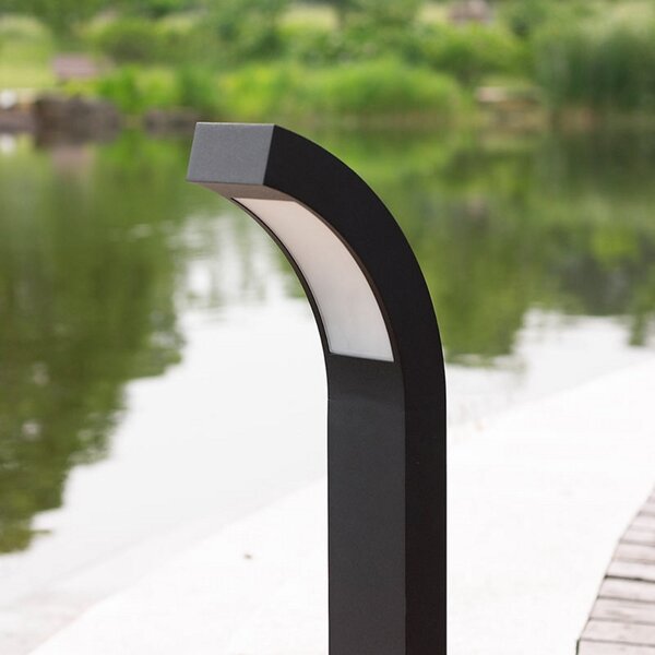 Lucande LED лампа за пиедестал Lennik, 60 cm, антрацит, метал, Черен, Метал, Модерен, Боларди / пътеки за открито