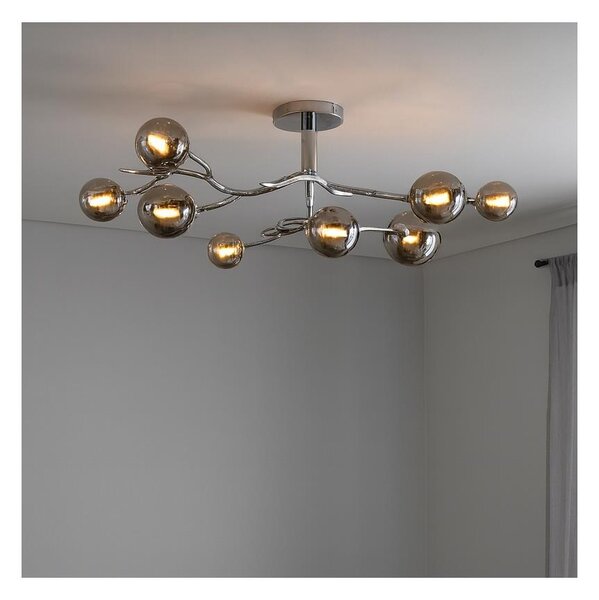 Brilagi - LED прилепен полилей MISTEL 9xG9/3W/230V черен хром/опушено стъкло
