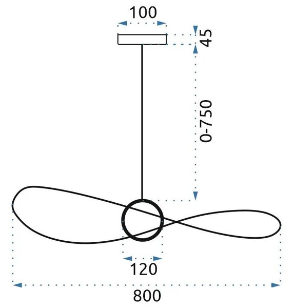 Пендел AZURЕ LED 80cm APP652-1CP