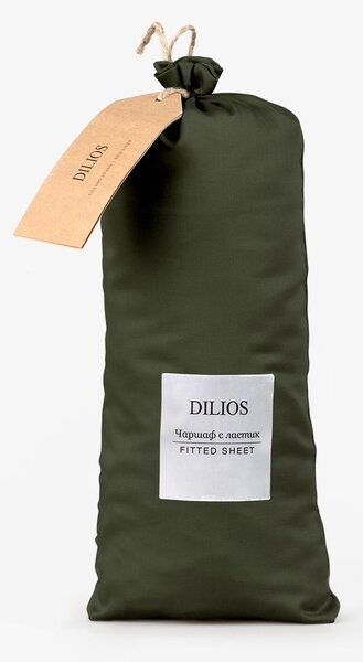 Чаршаф с ластик DILIOS, 100% Памучен сатен, 180/200/25, хънтър