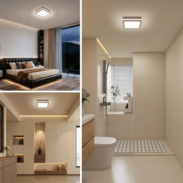 Brilagi -LED Външно таванно осветително тяло BENE LED/18W/230V 21,5x21,5 cm кафяво IP54