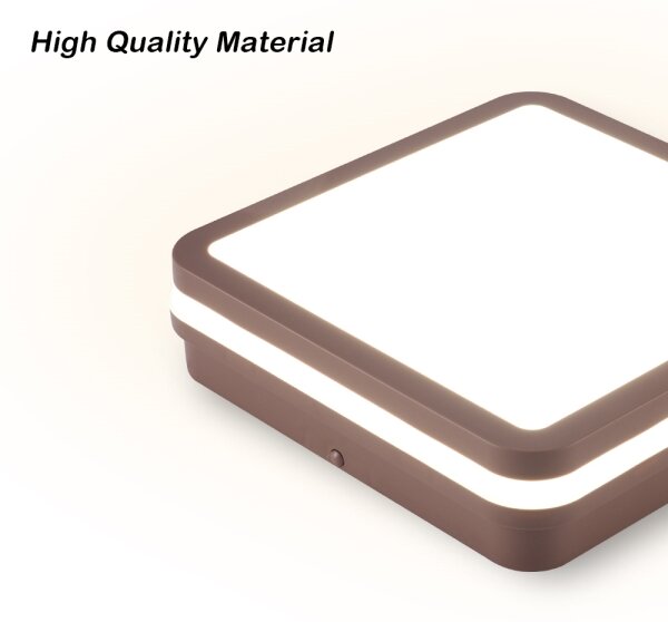 Brilagi -LED Външно таванно осветително тяло BENE LED/18W/230V 21,5x21,5 cm кафяво IP54