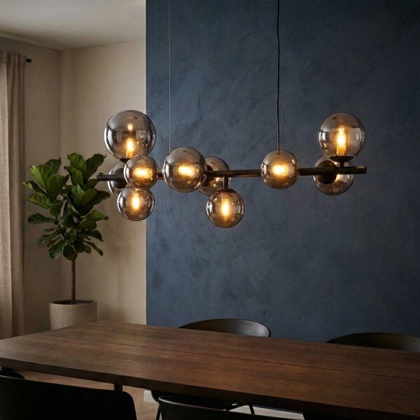 Ideal Lux - LED полилей на кабел PERLAGE 10xG9/3W/230V 81 см черен/опушен