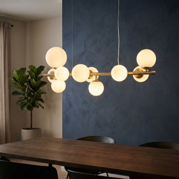 Ideal Lux - LED Пендел PERLAGE 10xG9/3W/230V 81 см златист/бял