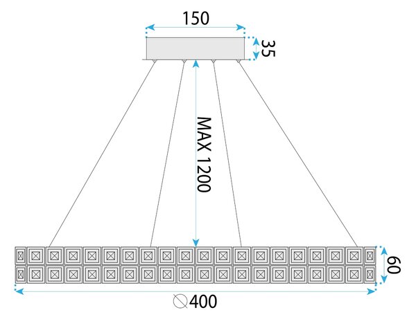Лампа LED MS004-CP 40cm CHROME