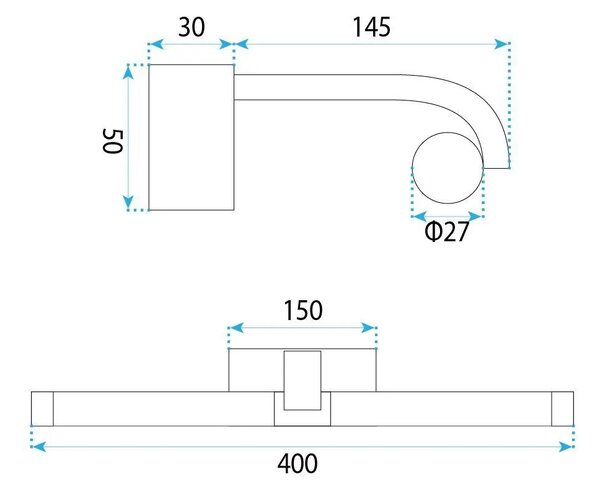 LED аплик за баня APP1887-1W 40cm BLACK