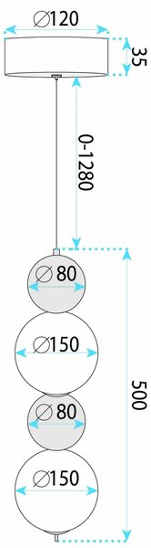 LED висящ полилей LHJ116-2CP четкано злато