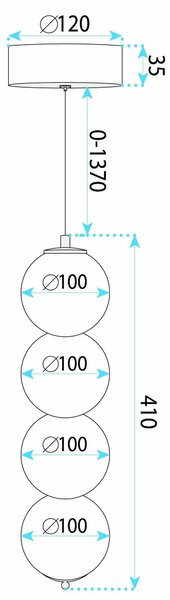LED висящ полилей LHJ118-4CP четкано злато