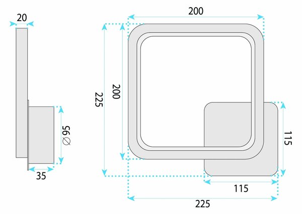 LED аплик LHJ122-W Черен