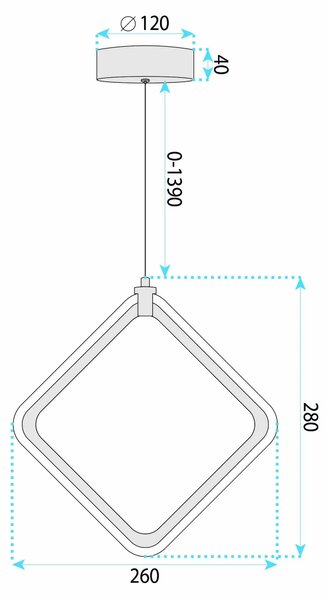 LED висящ плафон LHJ127-W Хром
