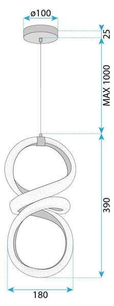 Висяща LED лампа G070-CP Gold