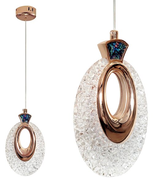 Висяща Кристална Лампа LHJ109-1CP LIGHT ROSE GOLD