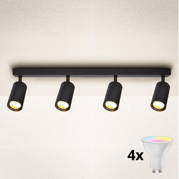 BRILAGI - LED RGBW димируемо точково осветително тяло SELE 4xGU10/4,8W/230V черно