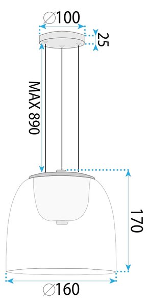 Висяща LED лампа APP1689-1PC A Gold