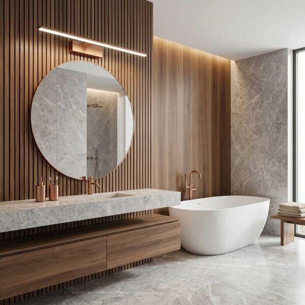 LED аплик за баня SWE015-1W 73cm BRUSH COPPER