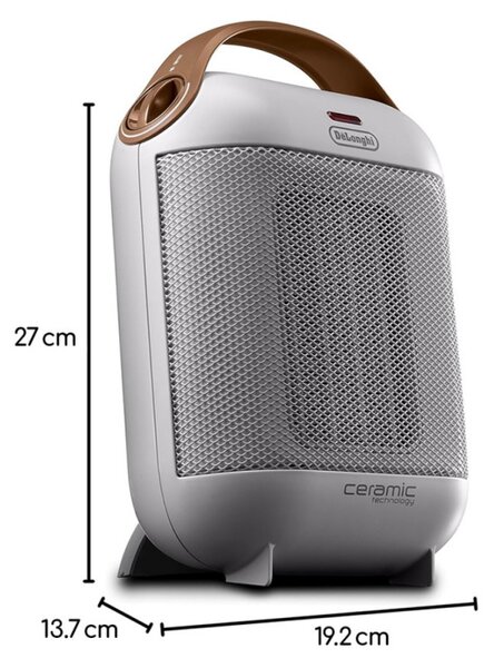 Керамична печка DeLonghi HFX30C18.IW, 1800W, 2 степени, до 55м2, Вентилатор, Функция против замръзване, Бял