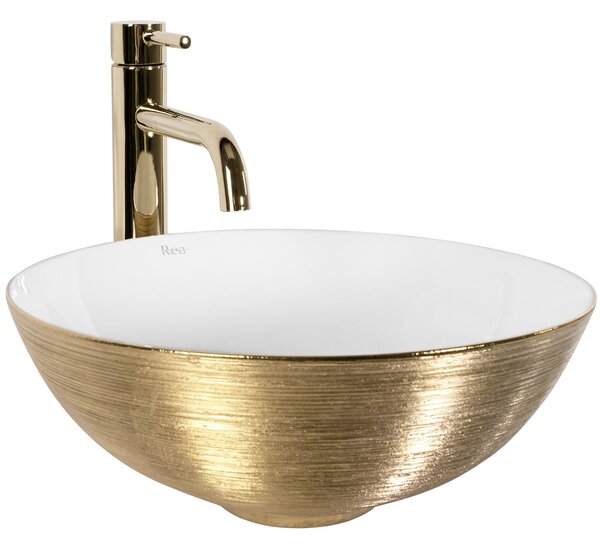Умивалник за плот REA STELLA Gold Brush / White