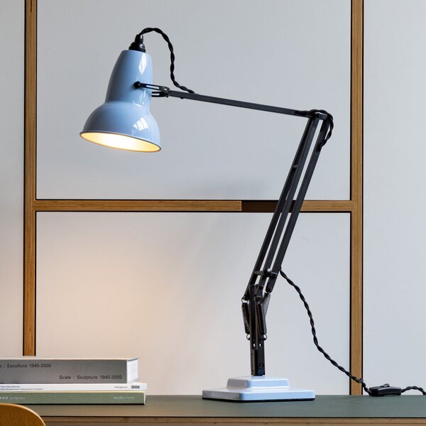 Anglepoise Настолна лампа Original 1227, опалово синьо/черно, 49 см, Черен, кабинет / офис, Алуминий, Дизайн