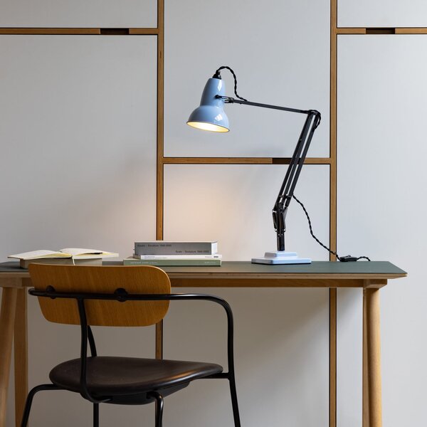 Anglepoise Настолна лампа Original 1227, опалово синьо/черно, 49 см, Черен, кабинет / офис, Алуминий, Дизайн