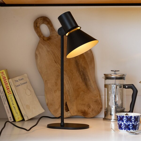 Anglepoise Настолна лампа тип 80 T1, матово черно, 48 см, метал, Черен, Дневна/трапезария, Алуминий, Дизайн