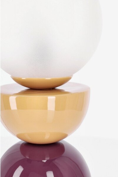 Метална настолна лампа със стъклен абажур (височина 33 cm) Malton – Bizzotto