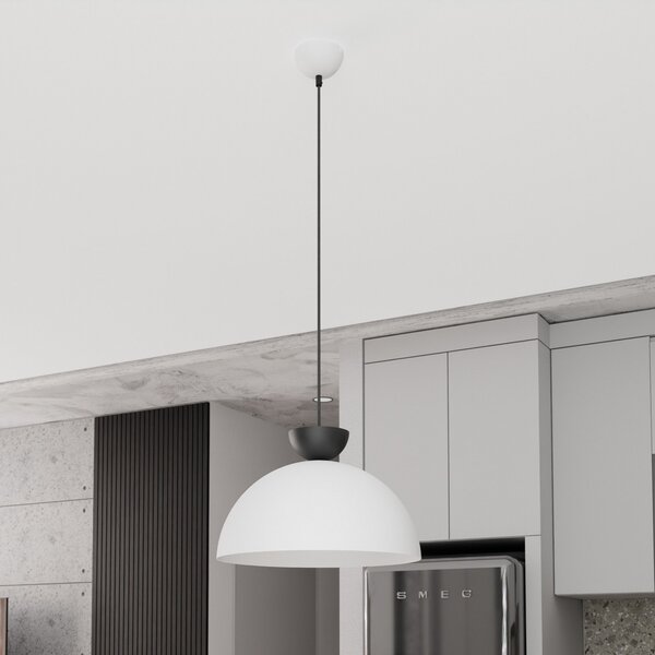 EMIBIG LIGHTING Висяща лампа Lunaro, бяла, Ø 40 cm, метал, Затъмняване, Бял, Дневна/трапезария, Метал, Модерен