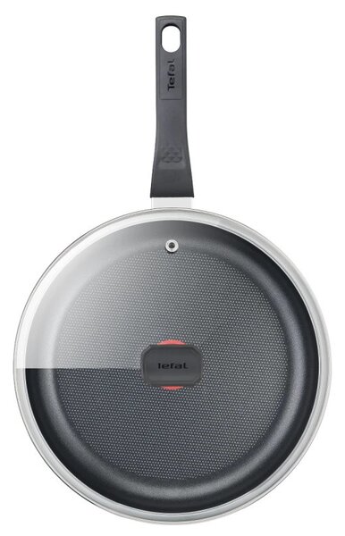 Тиган Tefal B5673253 C24 LENA SIMPLY CLEAN, 24 см, Незалепващо покритие, Стъклен капак, Без PFOA, Черен