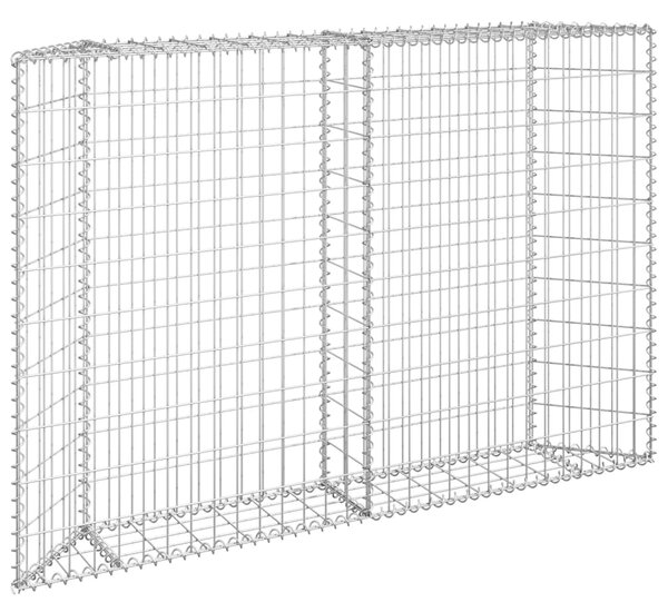 VidaXL Габион повдигната леха трапец поцинкована стомана 150x20x100 см