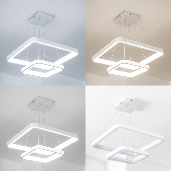 Brilagi - LED с димер полилей на кабел FALCON SLIM LED/78W/230V 50x50 cm бял + с дистанционно управление