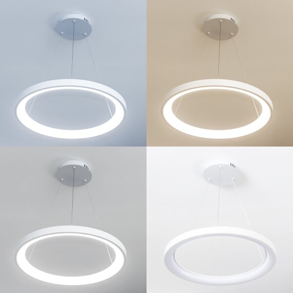 Brilagi - LED полилей с димер на кабел FALCON SLIM LED/42W/230V Ø 50 см бял + дистанционно управление