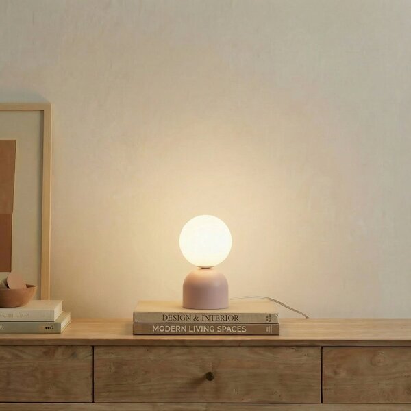 TK Lighting Настолна лампа Miki, розова, стъкло, височина 21 cm, G9, Розов / Розе, Детска стая, Стъкло, Млад живот