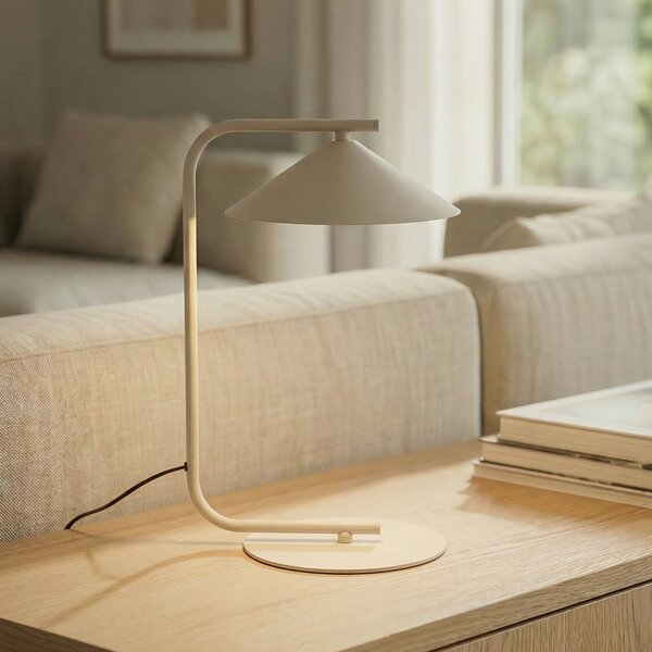 TK Lighting Настолна лампа Lume, кремава, метал, височина 42 cm, Бежов, спалня, Метал