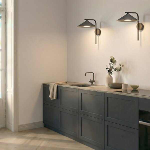 TK Lighting Стена лампа Lume, кафява, метал, височина 30,5 cm, Затъмняване, Кафяв / ръждив, спалня, Метал