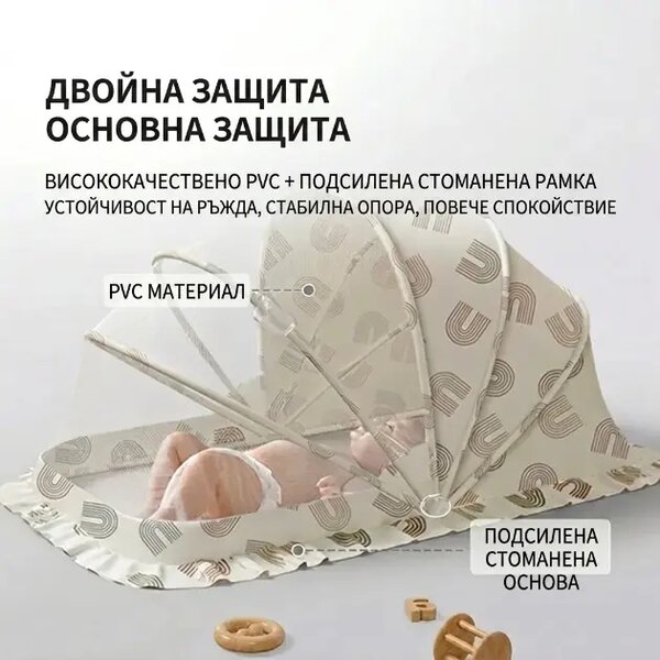 Itchybarrier™ сгъваема бебешка мрежа против комари