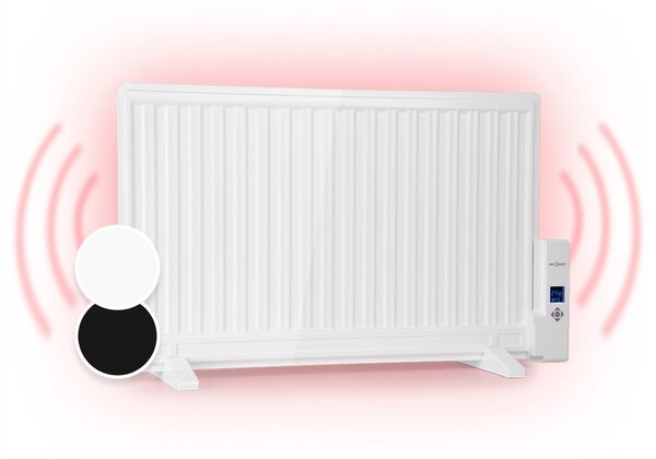 OneConcept Wallander, маслен радиатор, 800 W, термостат, маслено нагряване, ultra плосък дизайн, бял