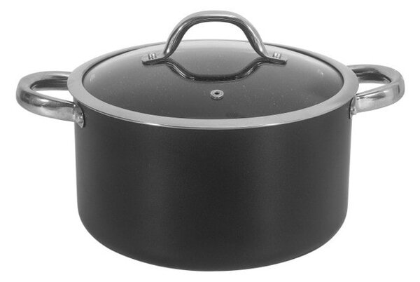 Тенджера Oliver Voltz OV54418N20D, вместимост 3.3 l, 20 cm диаметър, алуминий, капак, черна
