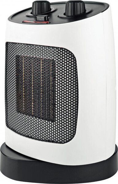 Керамична печка за отопление ELITE ECH-1374, 2000W, До 20 м2, 2 степени, Осцилация, Светлинен индикатор, Защита срещу преобръщане, Бял/черен