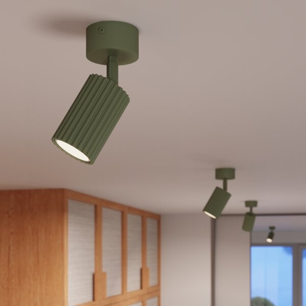 Sollux SL.1915 - Точково осветително тяло KARBON 1xGU10/10W/230V зелено