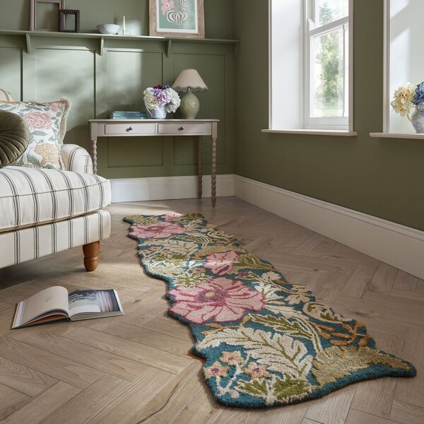 Ръчно изработена вълнена пътека 60x230 cm Daphne Shaped Floral – Flair Rugs